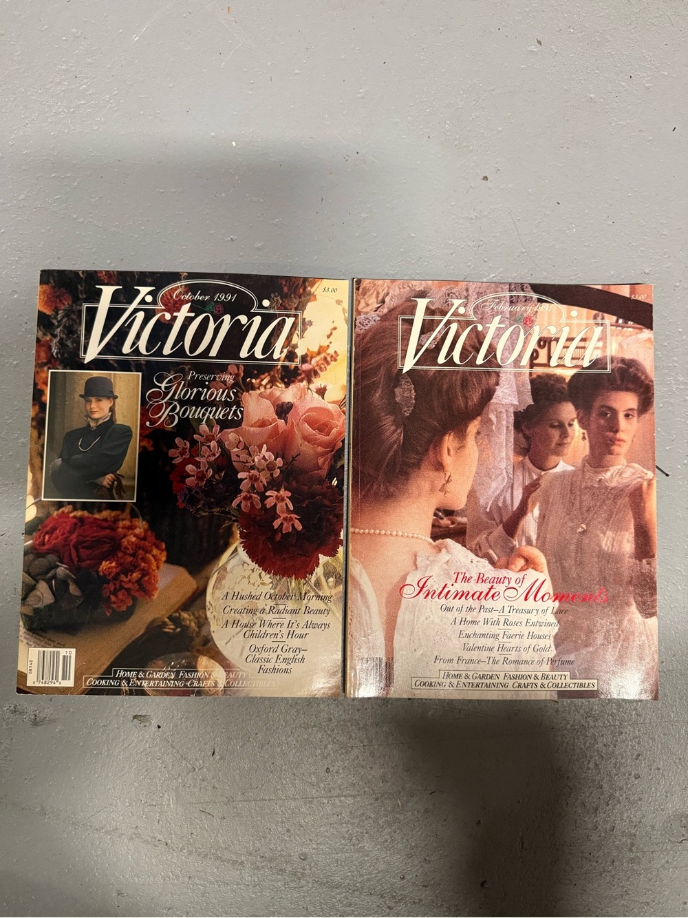 Vintage Victoria Magazine Lot 2 - Oct 1991 & Feb 1992 Romantic Living